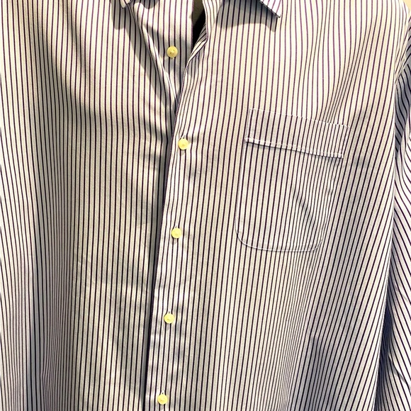 Tommy Bahama Other - Tommy Bahama Men’s Shirt Size 18/34-35 Purple Stripes on White; Dress Attire
